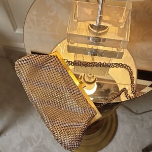 Chic Gold Mesh Clutch with Chain